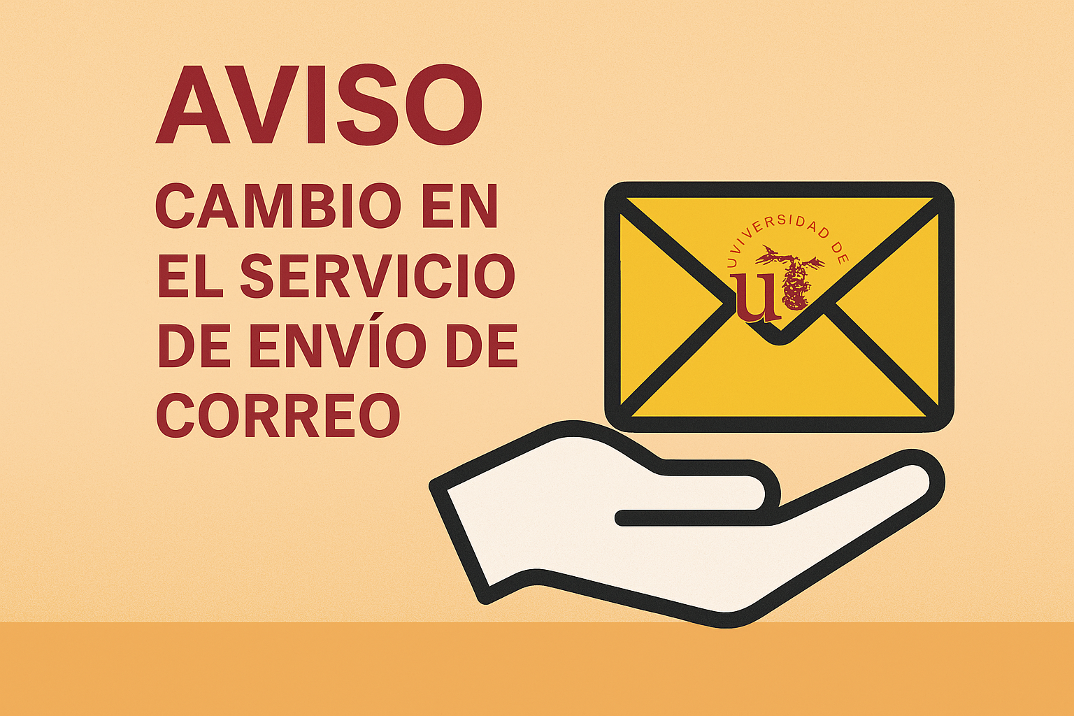Imagen de aviso cambio en el servicio de envío de correo